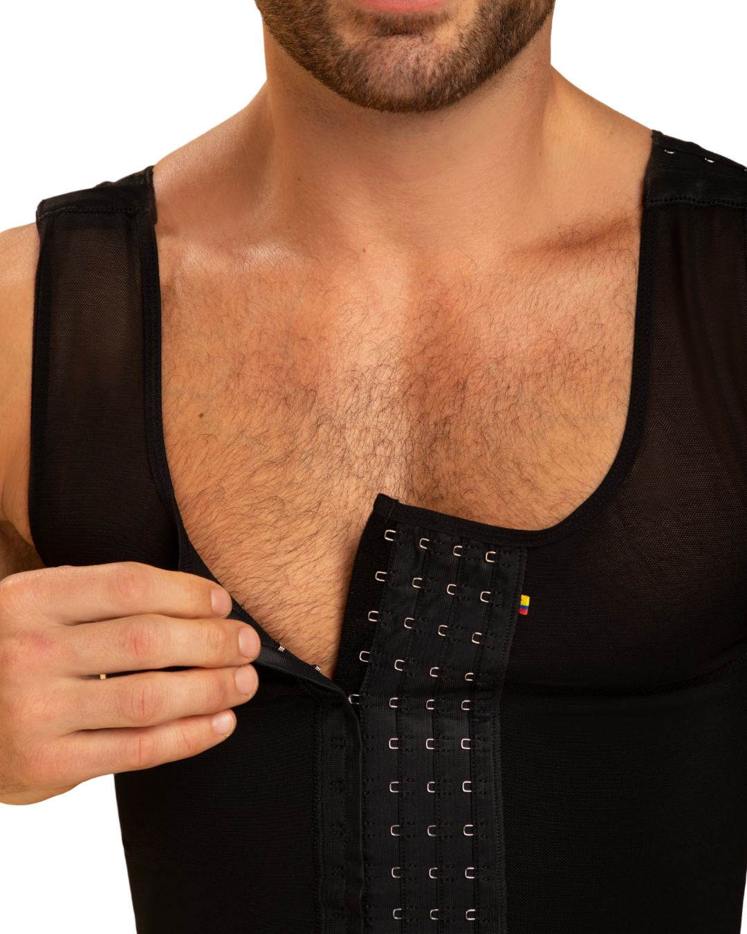 FAJA SISA MASCULINA 083 - FAJA CORTA, ALTA COMPRESIÓN, ESPALDA CUBIERTA