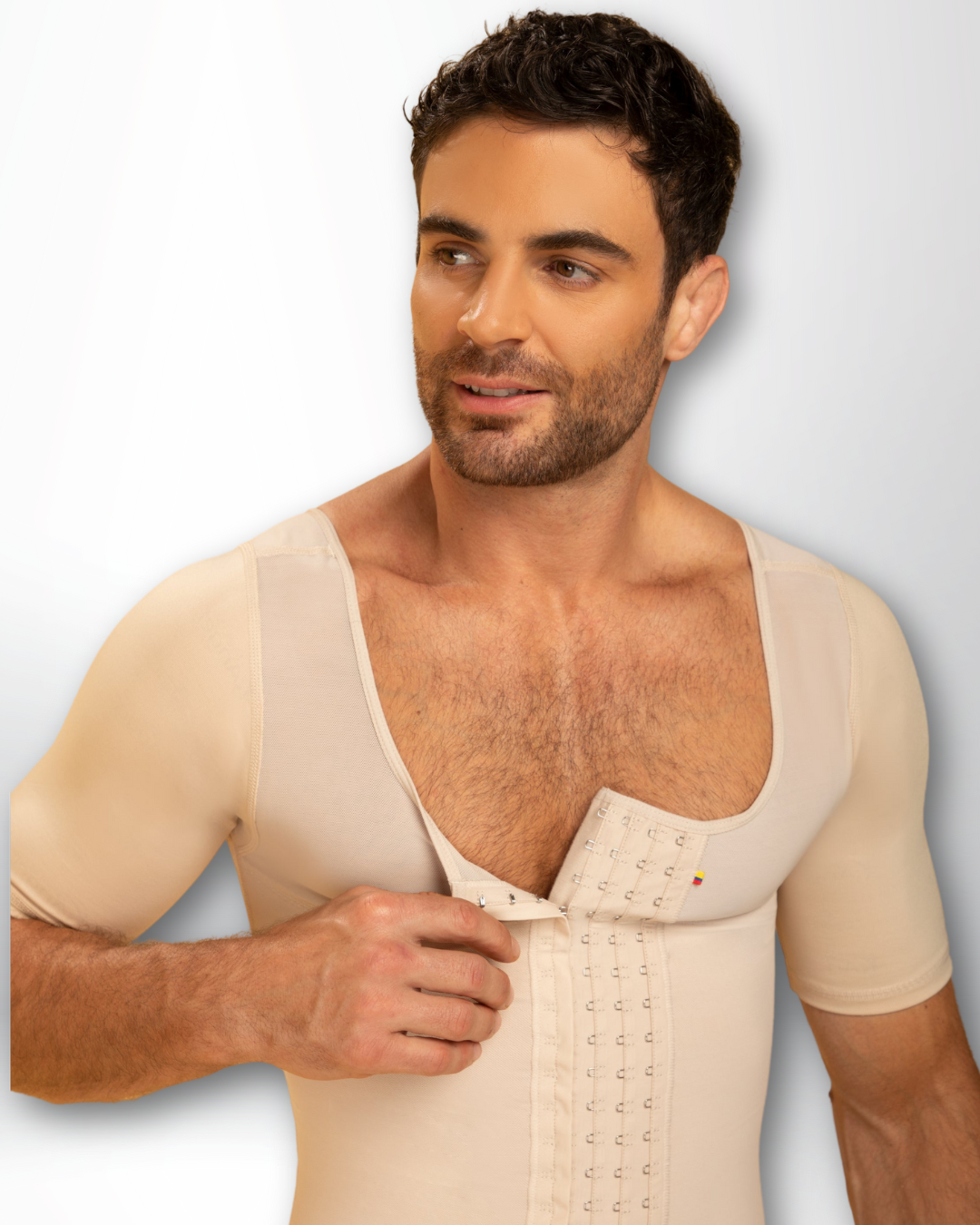 FAJA MASCULINA CORTA 084 - ALTA COMPRESIÓN, CON MANGAS