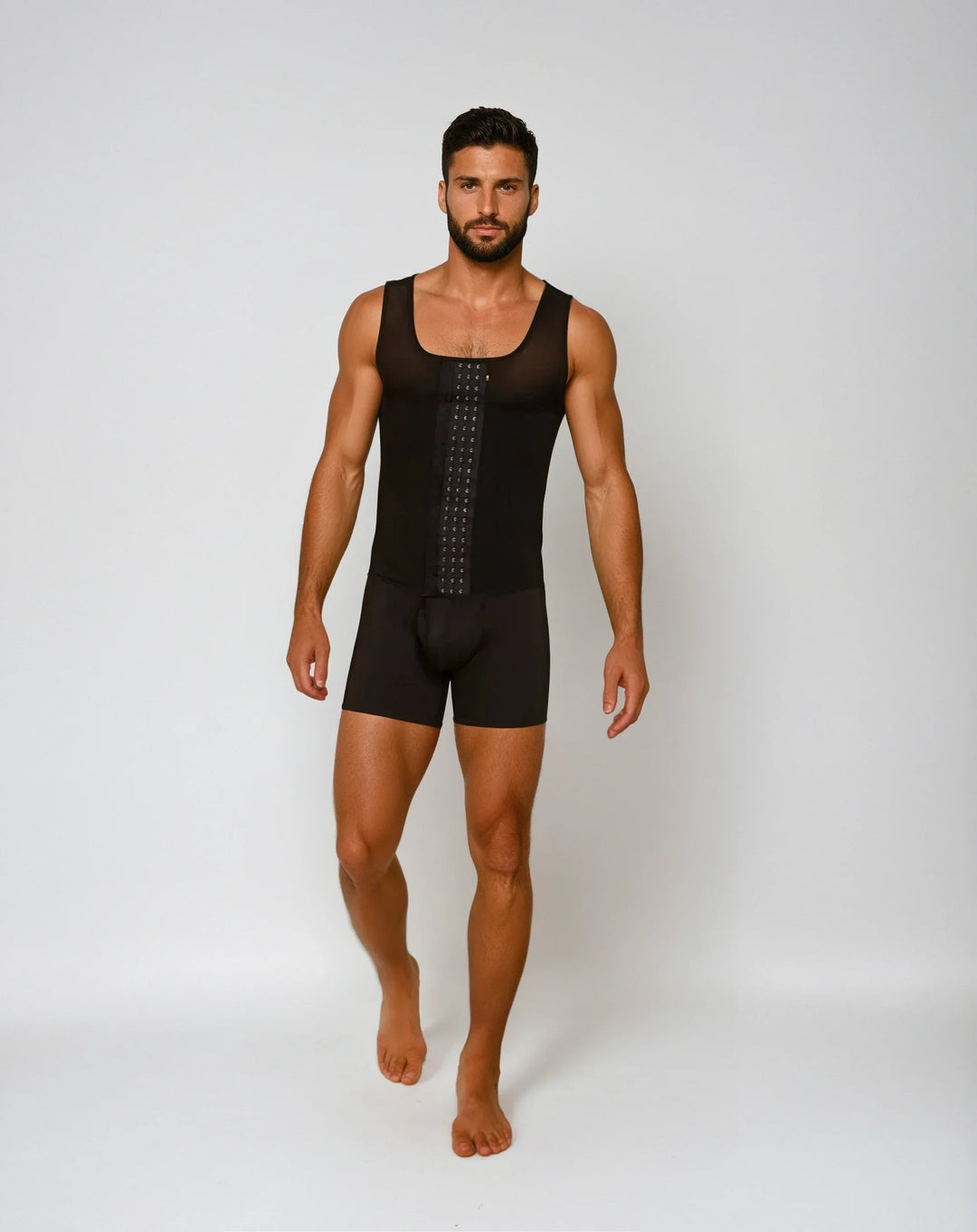 FAJA SISA MASCULINA 083 - FAJA CORTA, ALTA COMPRESIÓN, ESPALDA CUBIERTA