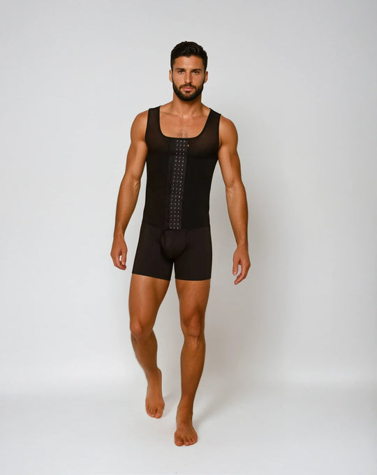 FAJA SISA MASCULINA 083 - FAJA CORTA, ALTA COMPRESIÓN, ESPALDA CUBIERTA