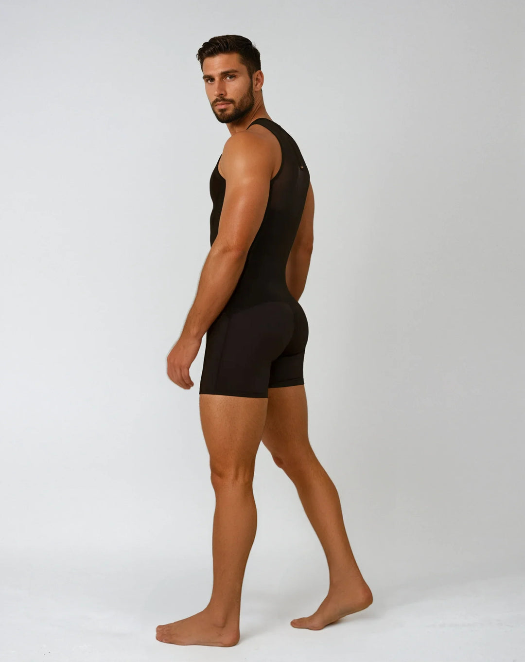 FAJA SISA MASCULINA 083 - FAJA CORTA, ALTA COMPRESIÓN, ESPALDA CUBIERTA