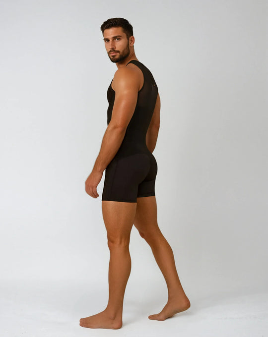FAJA SISA MASCULINA 083 - FAJA CORTA, ALTA COMPRESIÓN, ESPALDA CUBIERTA