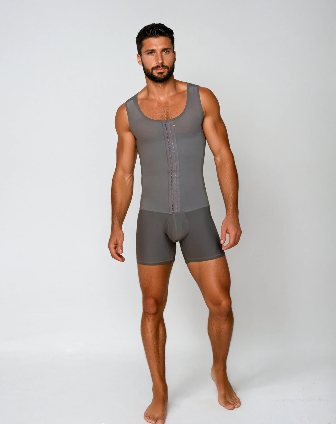 FAJA SISA MASCULINA 083 - FAJA CORTA, ALTA COMPRESIÓN, ESPALDA CUBIERTA